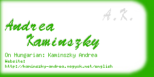 andrea kaminszky business card